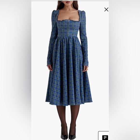 House of CB Delia Long Sleeve Midi Cocktail Dress - Picture 2 of 6